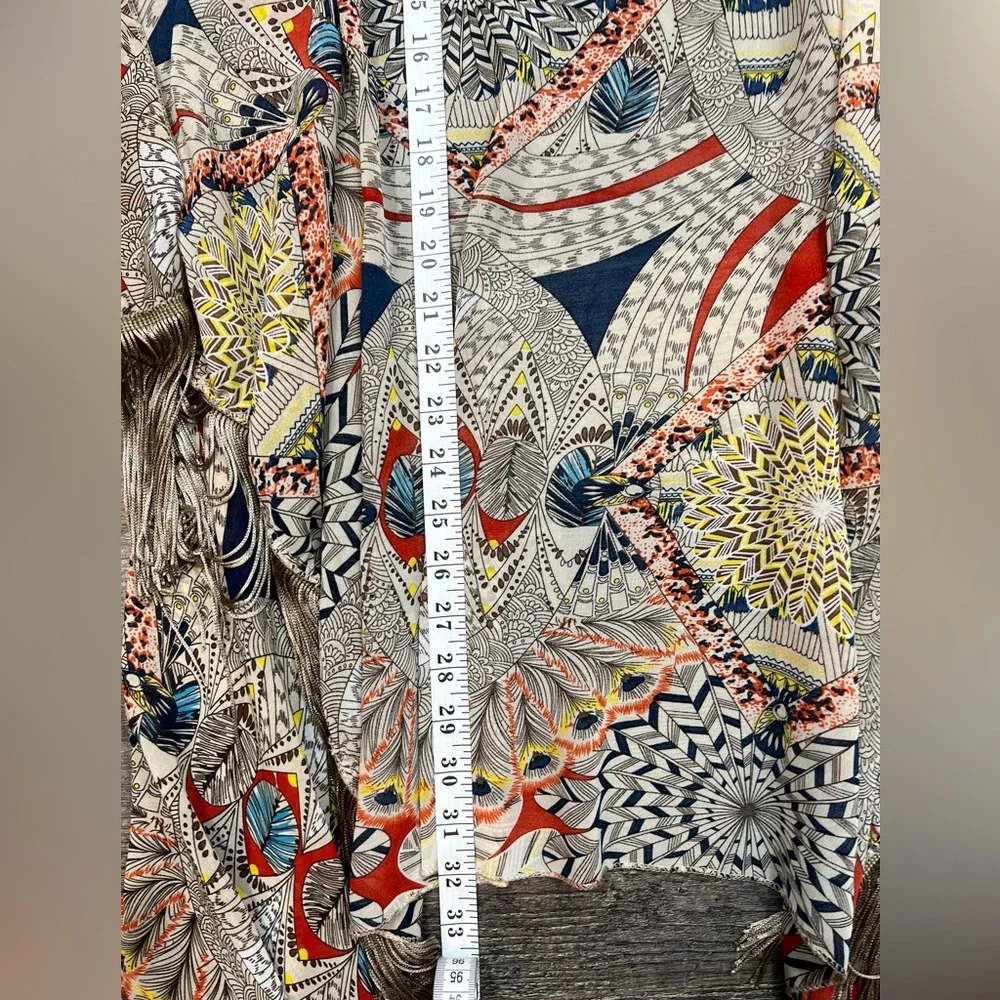 Kimono Womens Sleeveless Tribal Boho Fringe Open Front Wrap Boho Fall - Picture 6 of 7